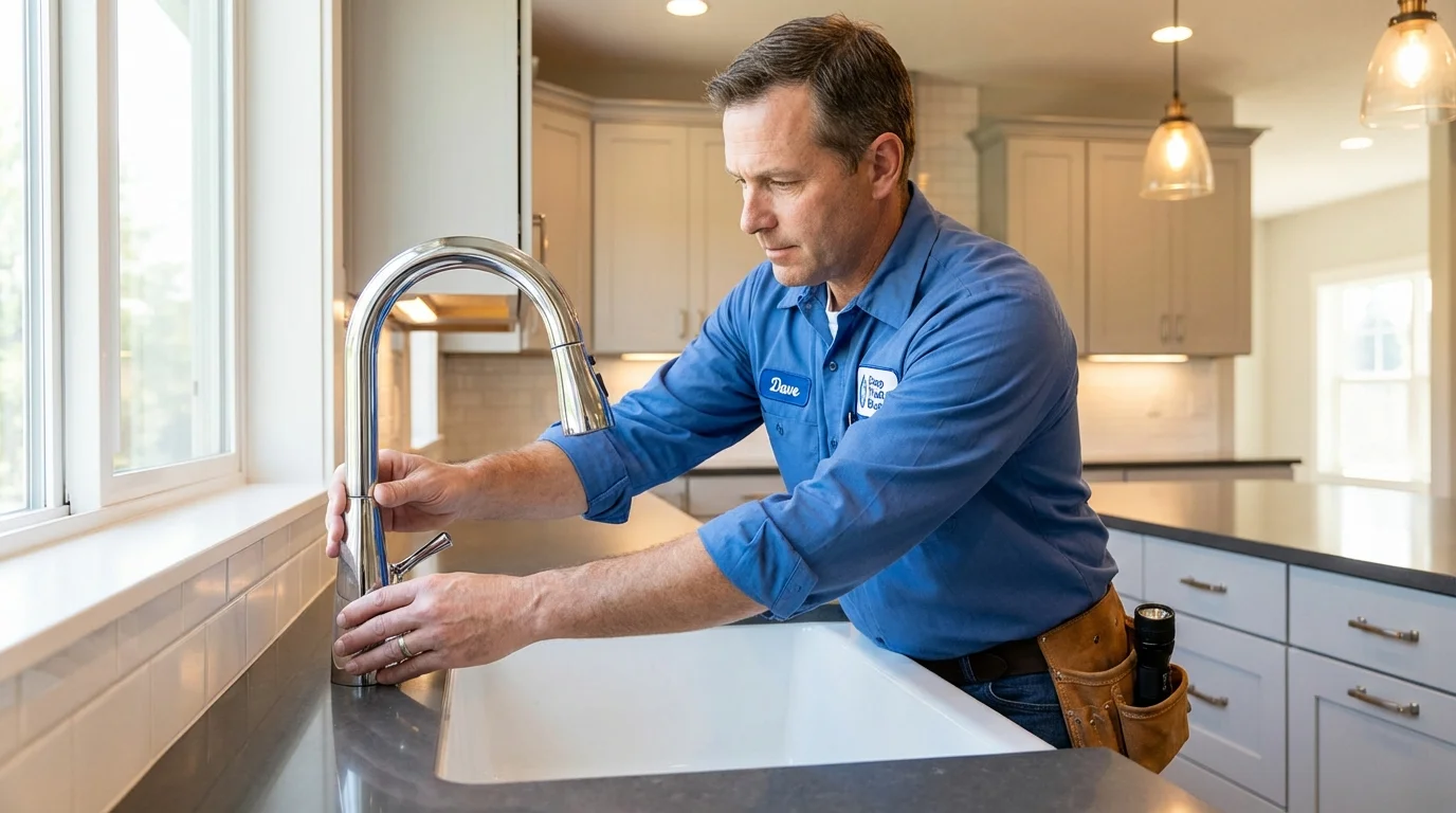 Kitchen faucet installation by Johns Plumbing LLC in Bay Shore